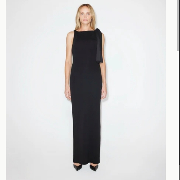 KHY Sleek Stretch Knotted Maxi Dress In  Black Size X-Small  NWT - Picture 1 of 9